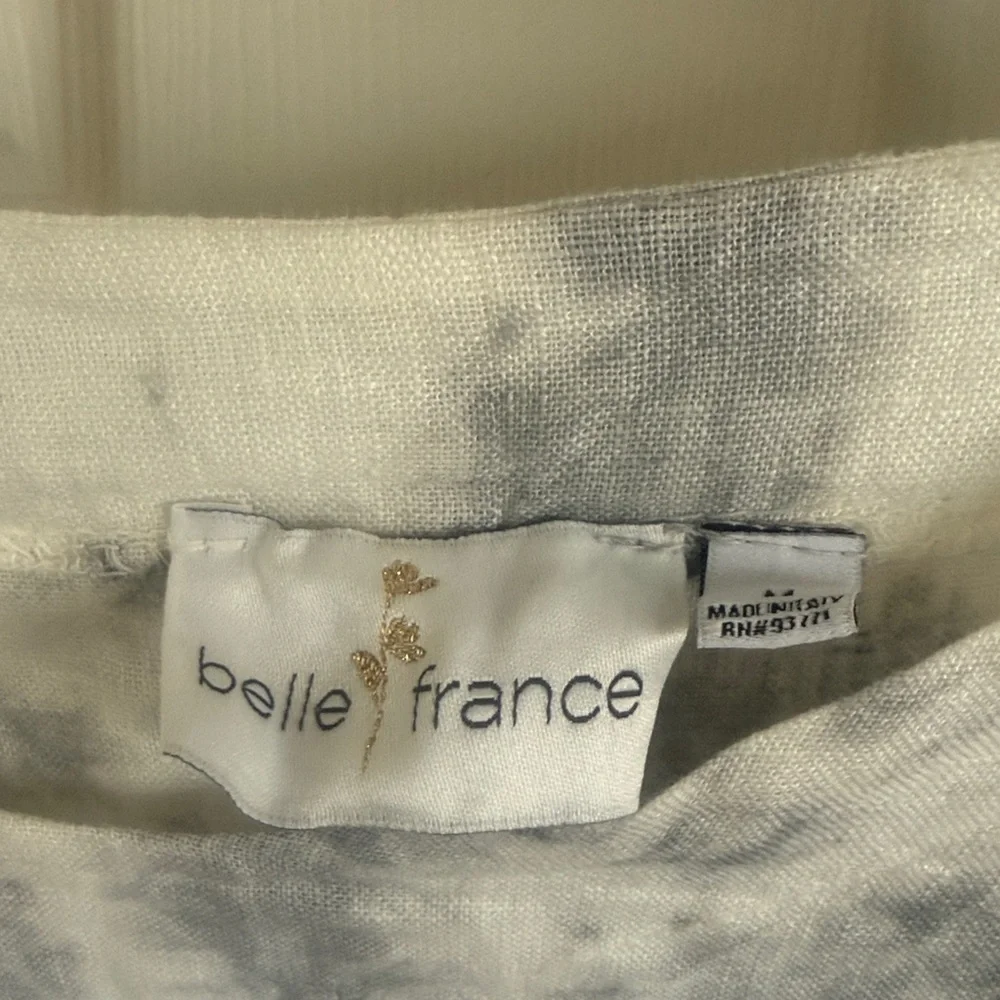 BELLE FRANCE NWOT BLUE tie-dye hi/ low pop over tunic blouse - Picture 4 of 8